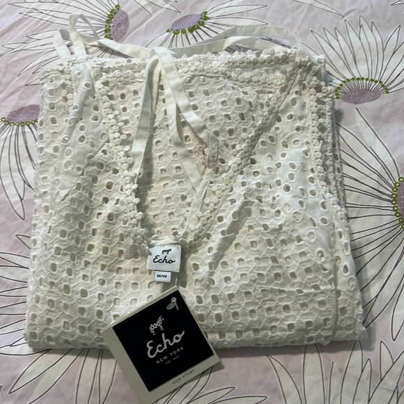 🔥🔥NWT ECHO Sheer Eyelet Midi Dress - Picture 10 of 11